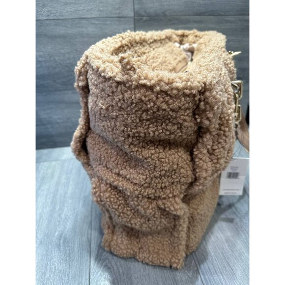 Steve Madden BCRUSH Brown Teddy Tote Bag Sherpa Oversized B000416 - Picture 9 of 9